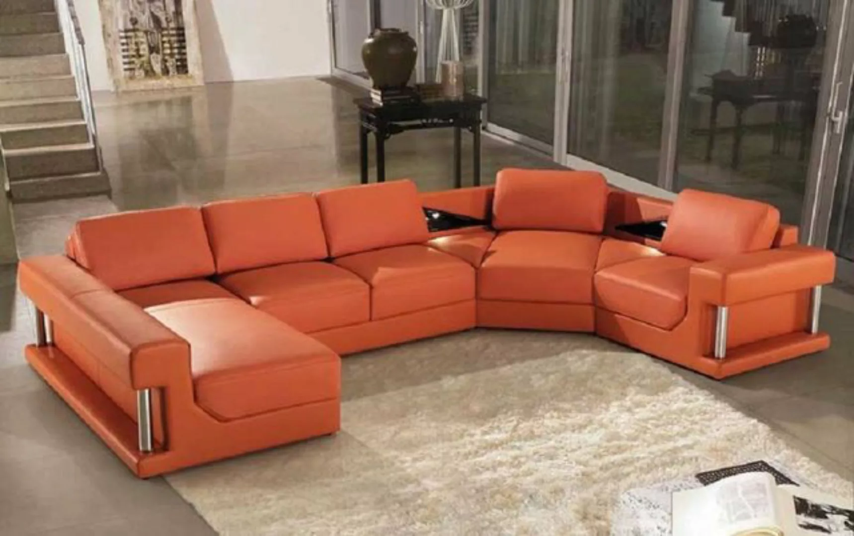 JVmoebel Ecksofa, Ledersofa Ecksofa Polster U Form Couch Sofa Design Wohnla günstig online kaufen