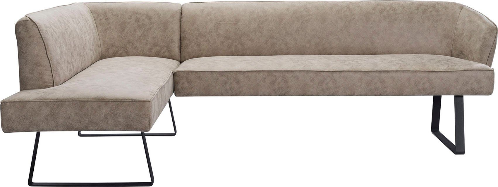 exxpo - sofa fashion Eckbank "Americano", mit Keder und Metallfüßen, Bezug günstig online kaufen