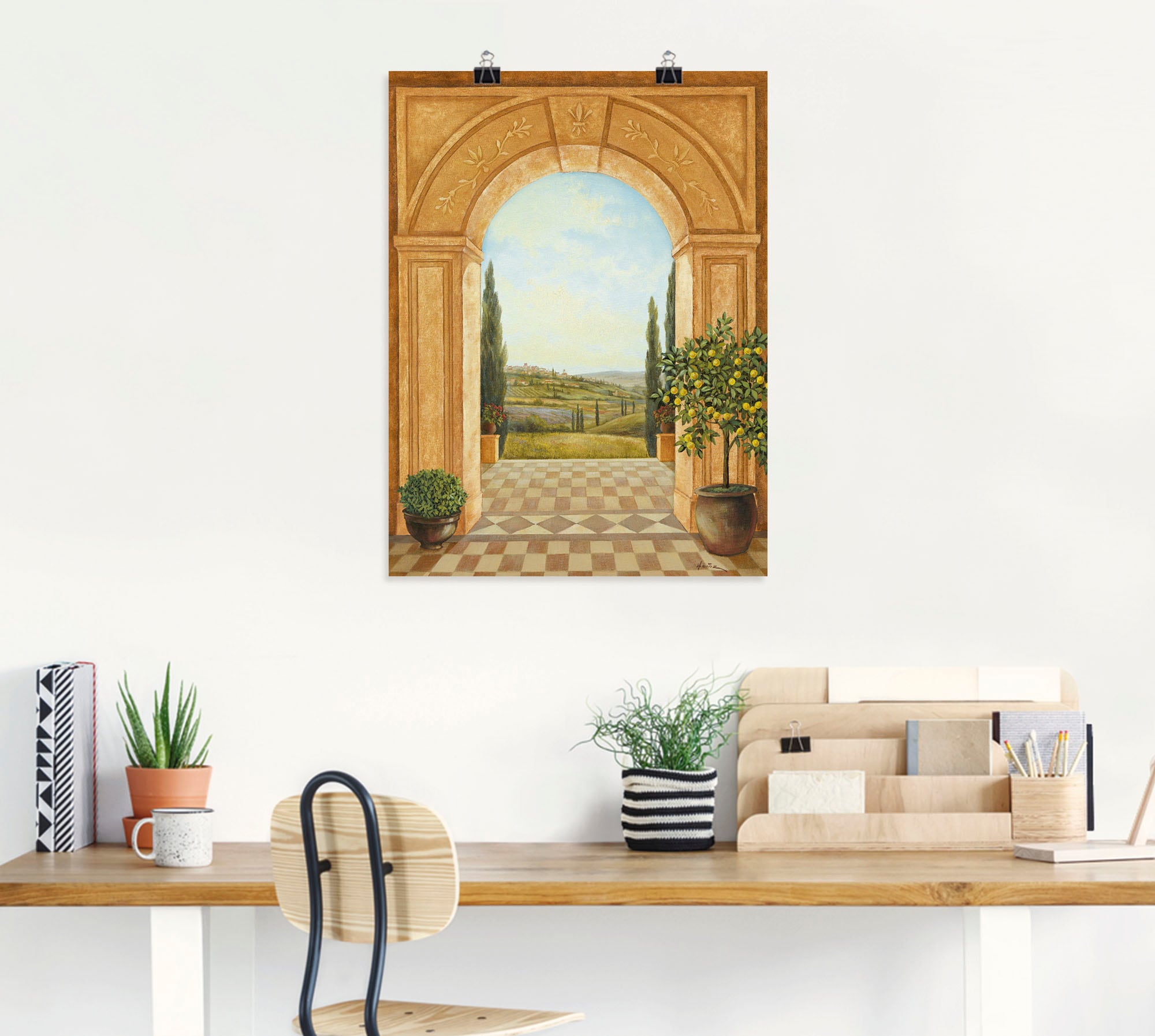 Artland Wandbild "Ausblick mit Zitronenbaum", Fensterblick, (1 St.), als Le günstig online kaufen