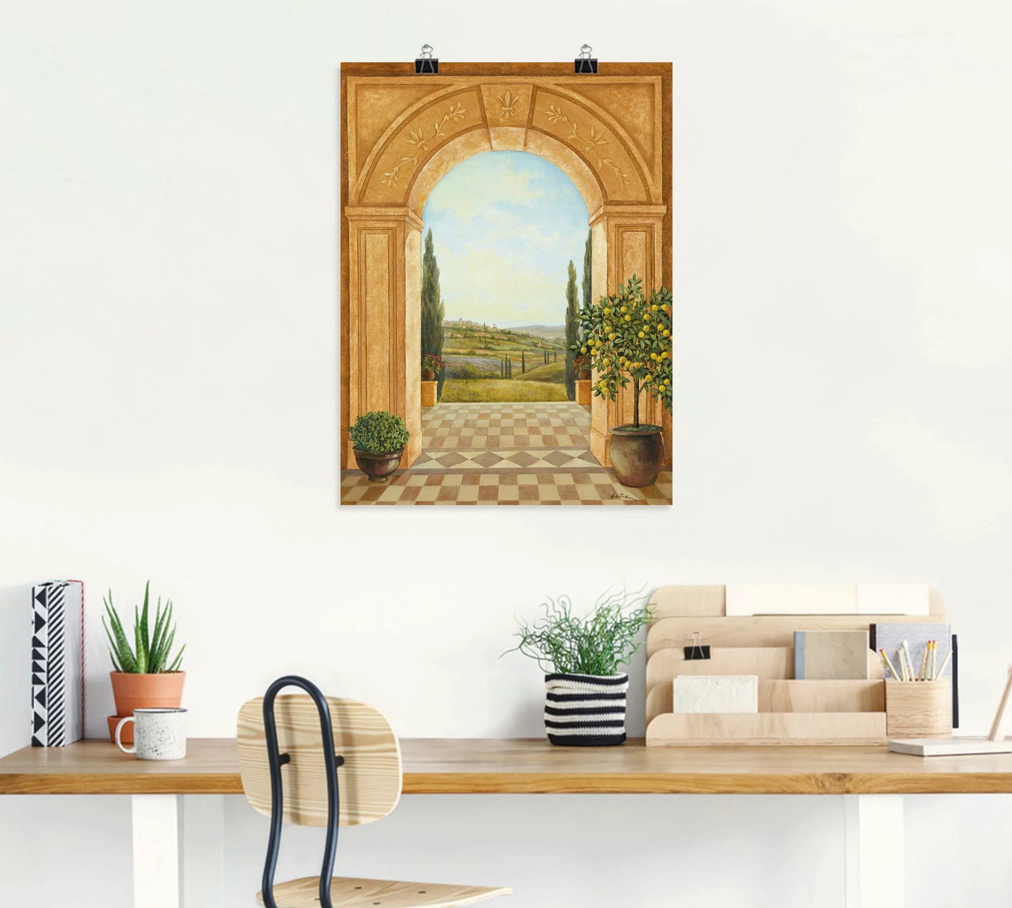 Artland Wandbild "Ausblick mit Zitronenbaum", Fensterblick, (1 St.), als Le günstig online kaufen
