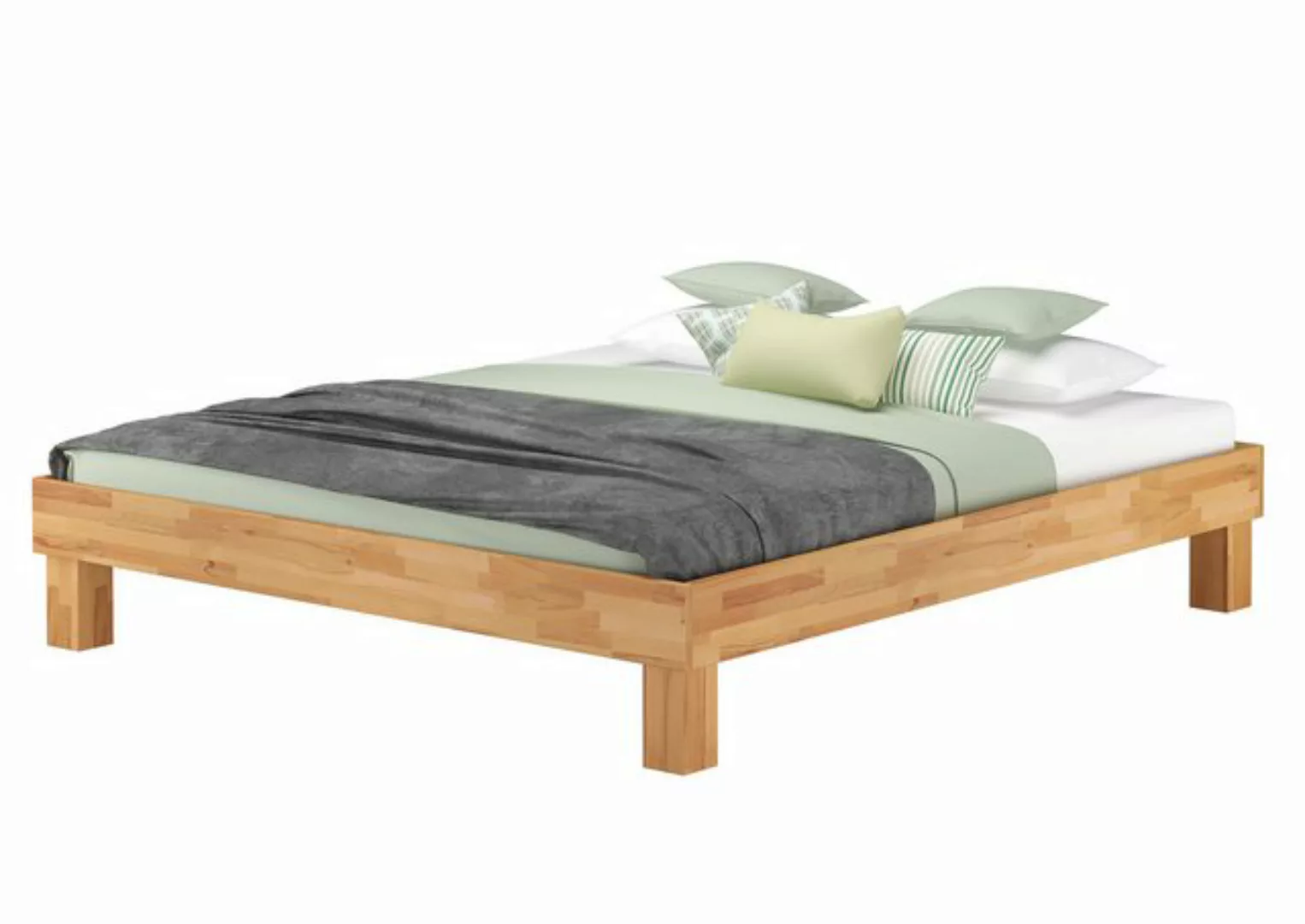 ERST-HOLZ Bett Doppelbett Massivholzbett Kingsize-Bett Buche 180x200, Buche günstig online kaufen