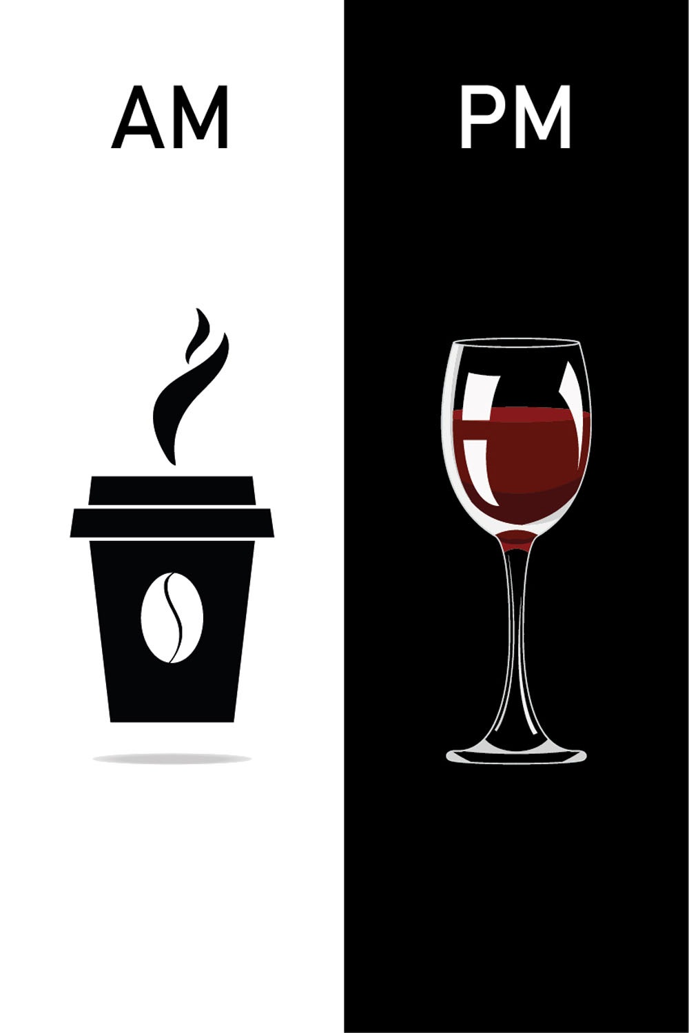 queence Wanddekoobjekt "AM PM - Kaffeebecher und Wein", Stahlschild, Blechs günstig online kaufen