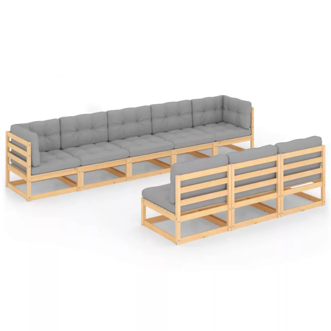 8-tlg. Garten-lounge-set Mit Kissen Kiefer Massivholz günstig online kaufen