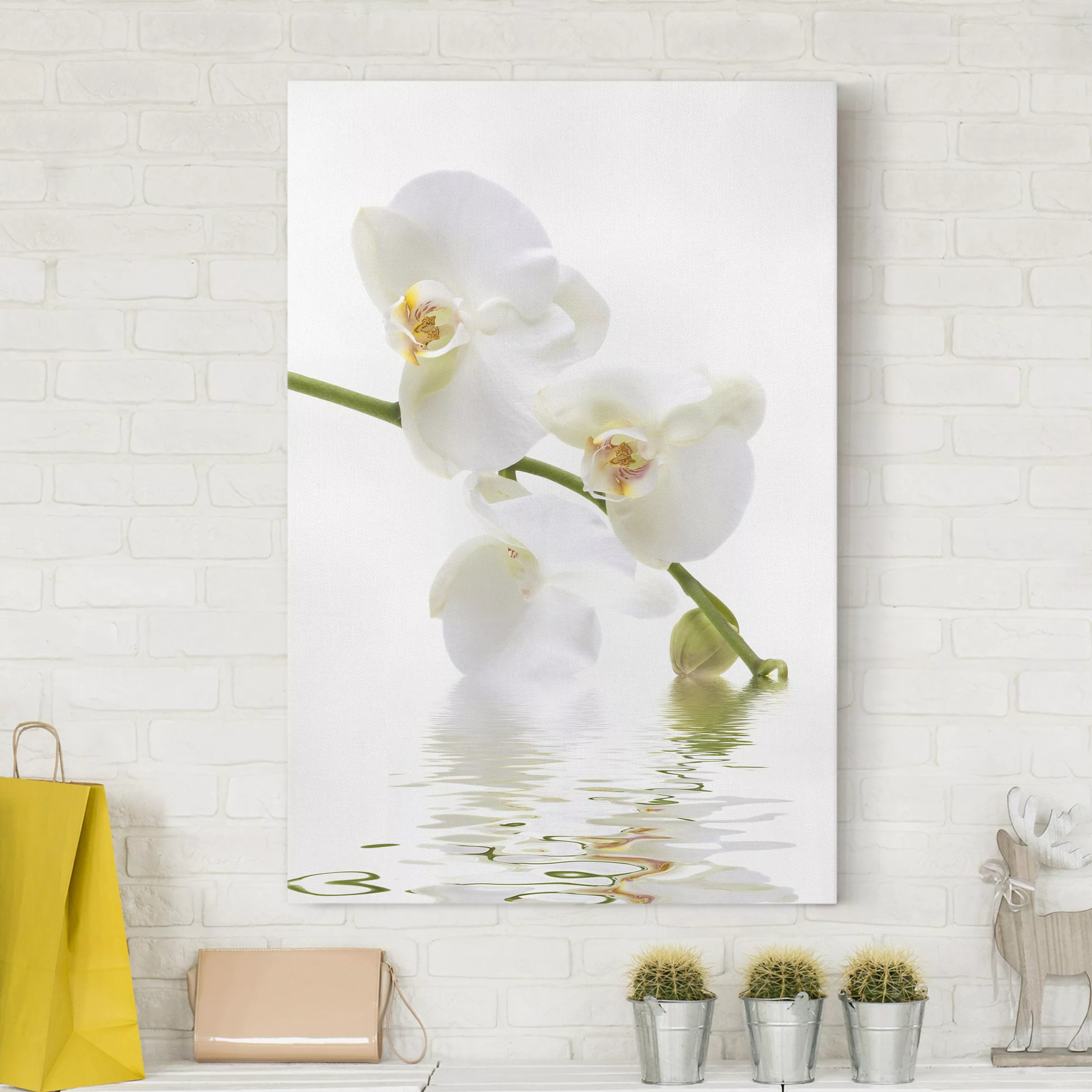 Leinwandbild Blumen - Hochformat White Orchid Waters günstig online kaufen