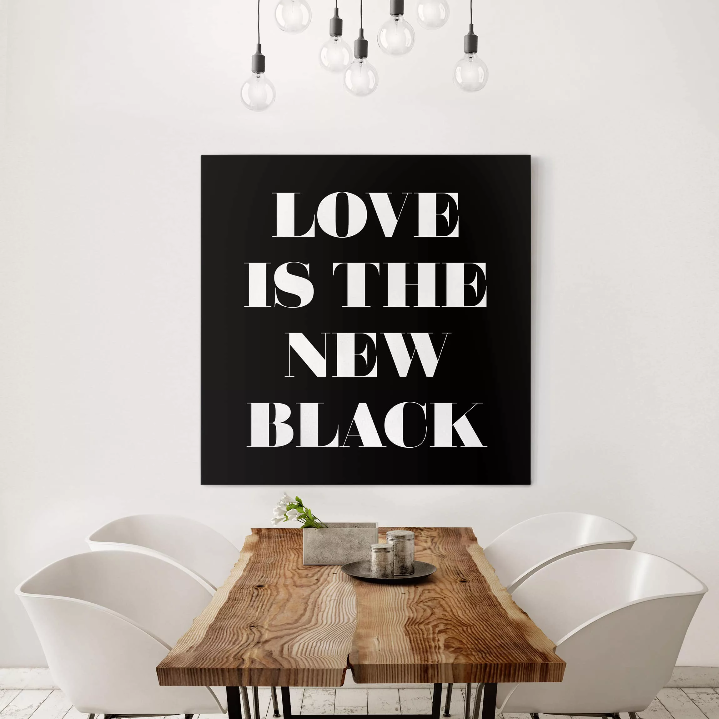 Leinwandbild Schwarz-Weiß - Quadrat Love is the new black günstig online kaufen