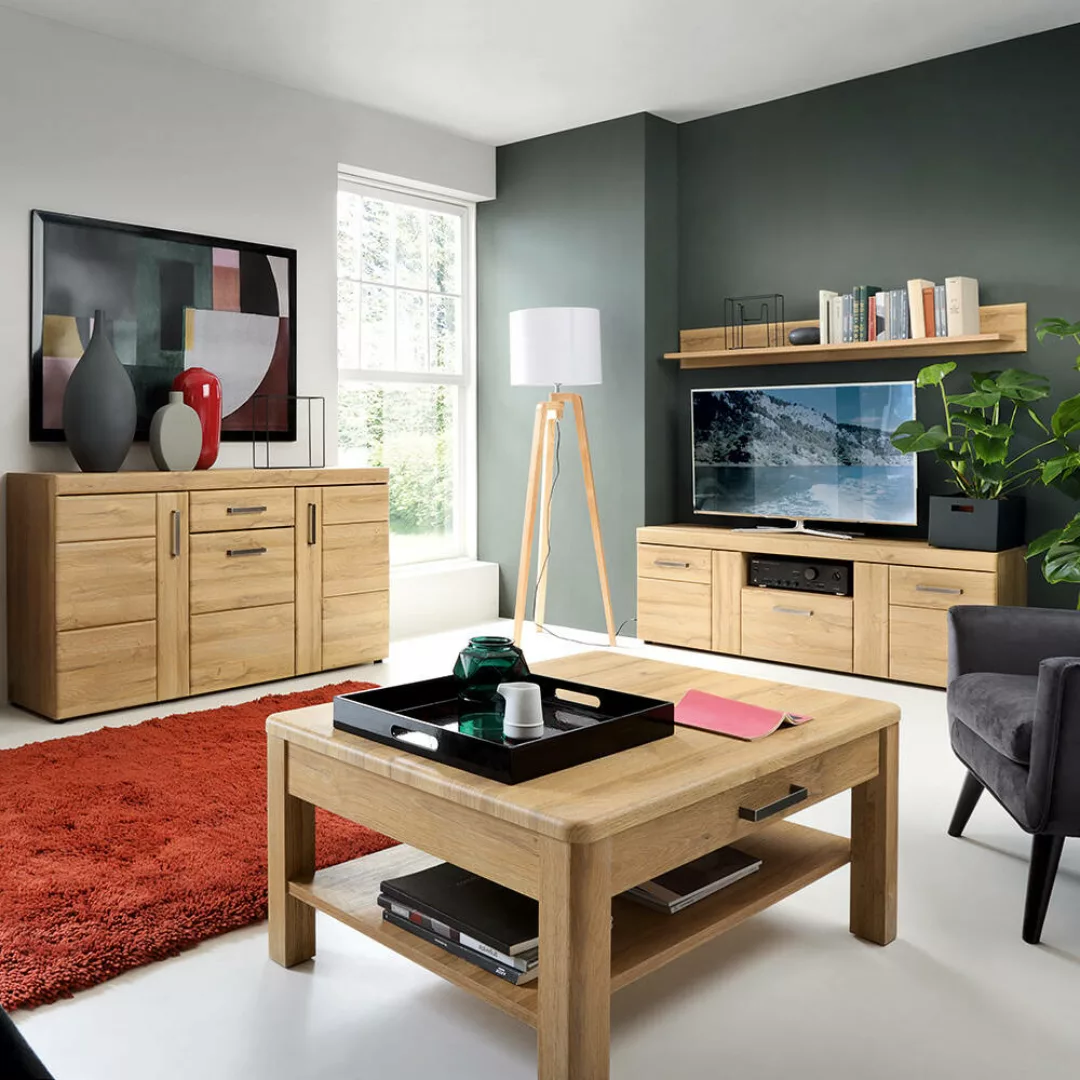 Wohnzimmer Set inkl. Couchtisch CARIATI-129 in Grandson Eiche Nb. günstig online kaufen