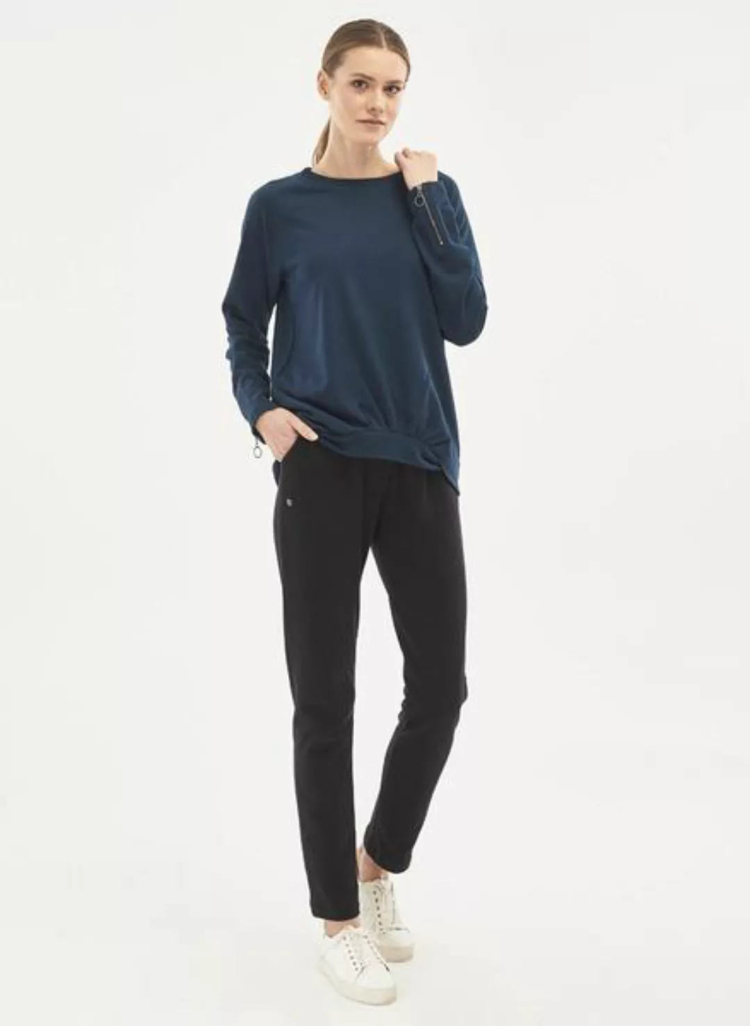 Sweatshirt Aus Bio-baumwolle Mit Stylischem Saum günstig online kaufen