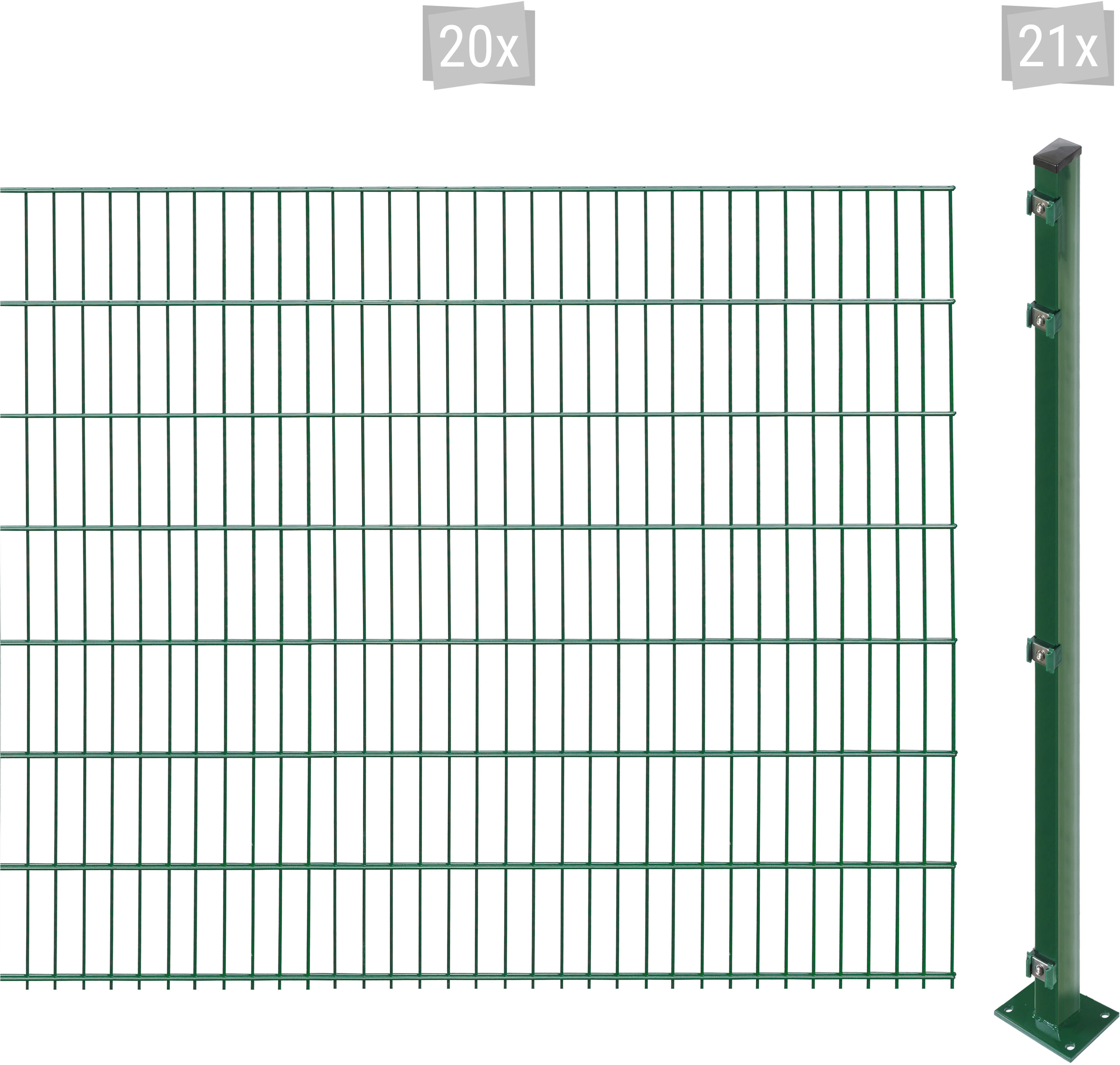 Arvotec Doppelstabmattenzaun "EASY 143 zum Aufschrauben", Zaunhöhe 143 cm, günstig online kaufen