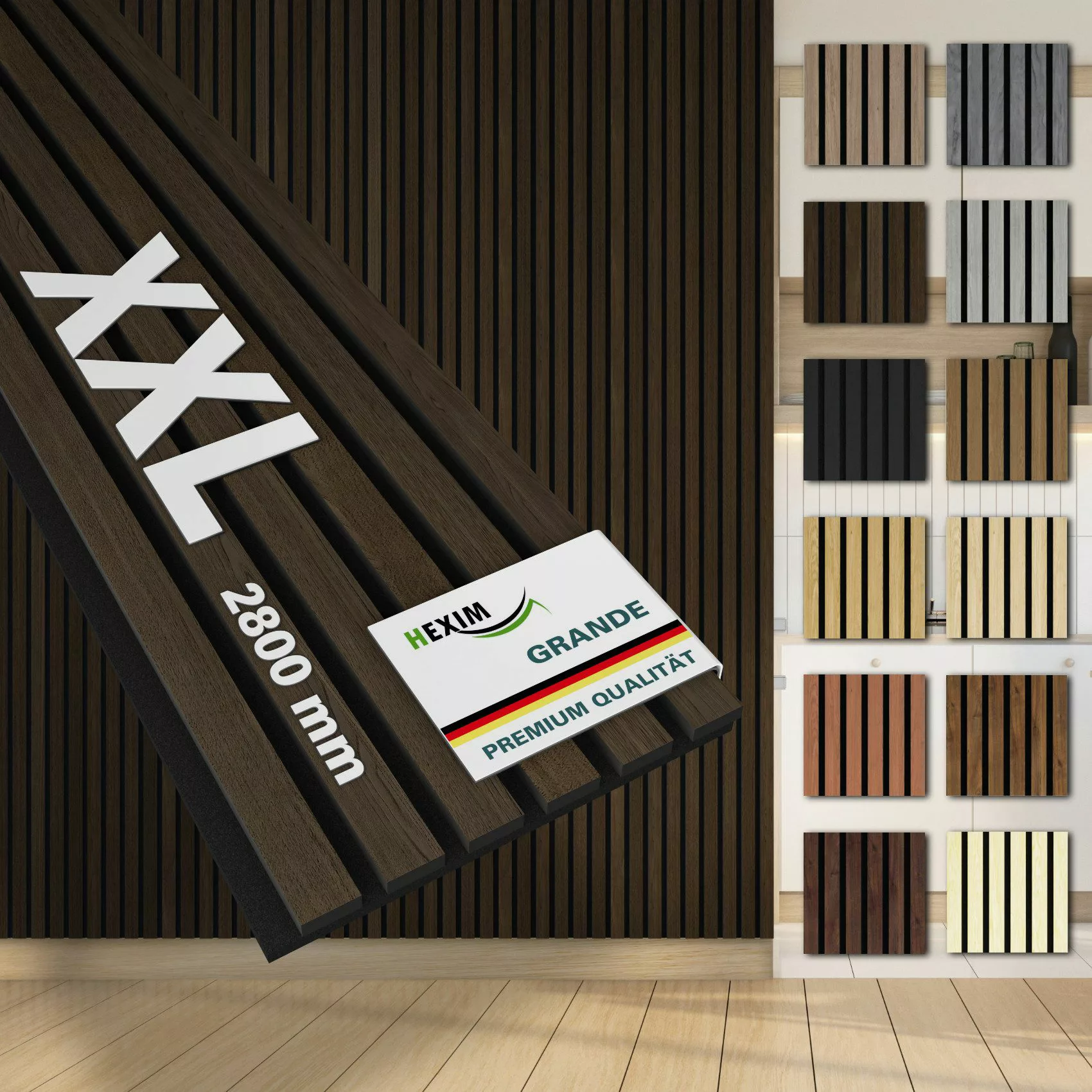 Hexim Wandpaneel, (Akustikpaneele 280x30cm Holzpaneele Grande günstig online kaufen