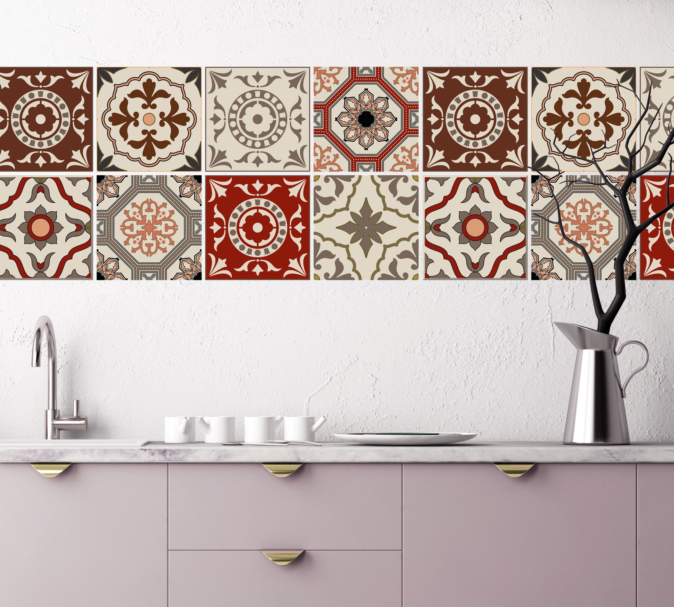 Home affaire Fliesenaufkleber Ornamente, Stickerfliesen, selbstklebend, günstig online kaufen