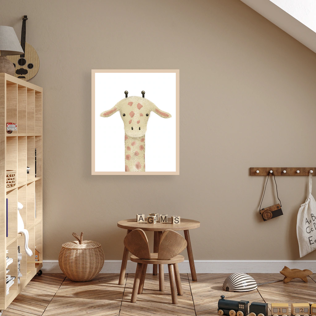 Lüttenhütt Bild mit Rahmen "Giraffenkopf", Fantasy-Giraffe-Giraffen Bilder- günstig online kaufen