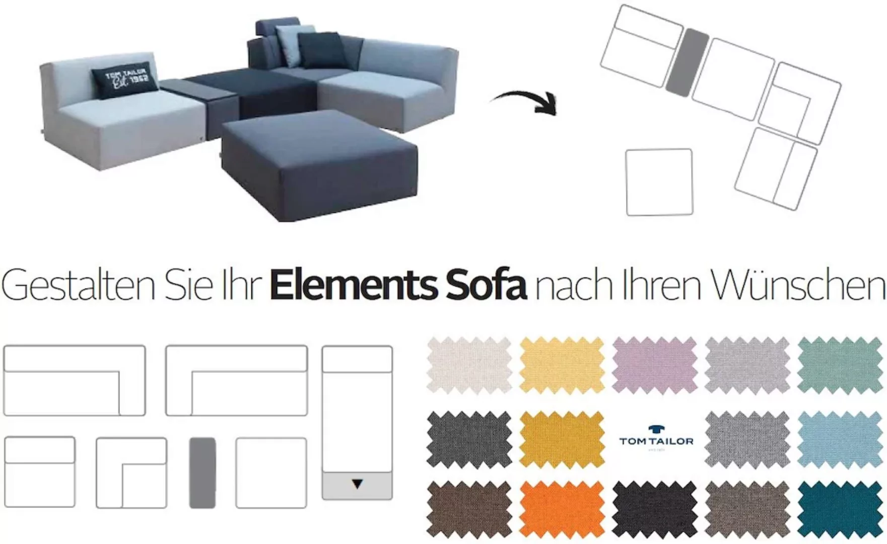 TOM TAILOR HOME Sofa-Eckelement "ELEMENTS" günstig online kaufen