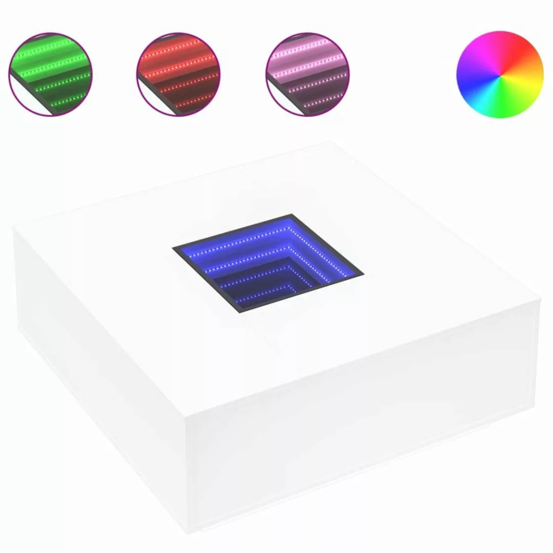 vidaXL Couchtisch Couchtisch mit Infinity-LED Weiß günstig online kaufen