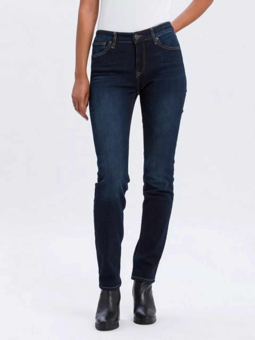 Cross Jeans Damen Jeans Anya - Slim Fit - Dark Blue Used günstig online kaufen