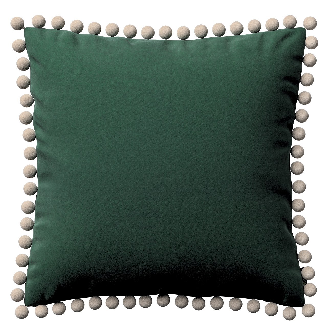 Kissenhülle Wera mit Bommeln, dunkelgrün, 45 x 45 cm, Velvet (704-25) günstig online kaufen
