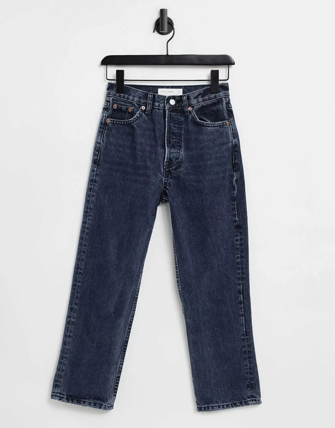 Topshop – Editor – Jeans in blauschwarzer Waschung günstig online kaufen