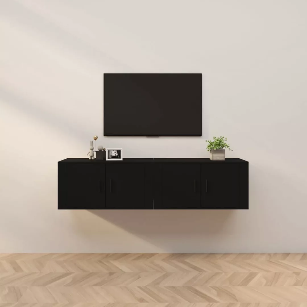 Vidaxl Tv-wandschränke 2 Stk. Schwarz 80x34,5x40 Cm günstig online kaufen