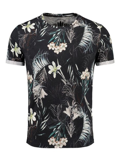 Key Largo T-Shirt Manila Hawaii Look Blumenmuster MT00432 Rundhalsauschnitt günstig online kaufen