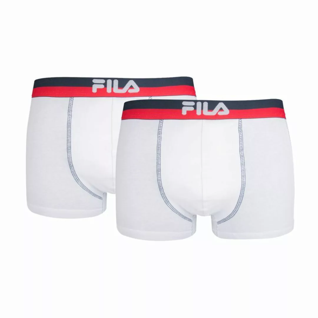 FILA Herren Boxer Shorts - Logobund, Urban, Cotton Stretch, einfarbig Weiß günstig online kaufen