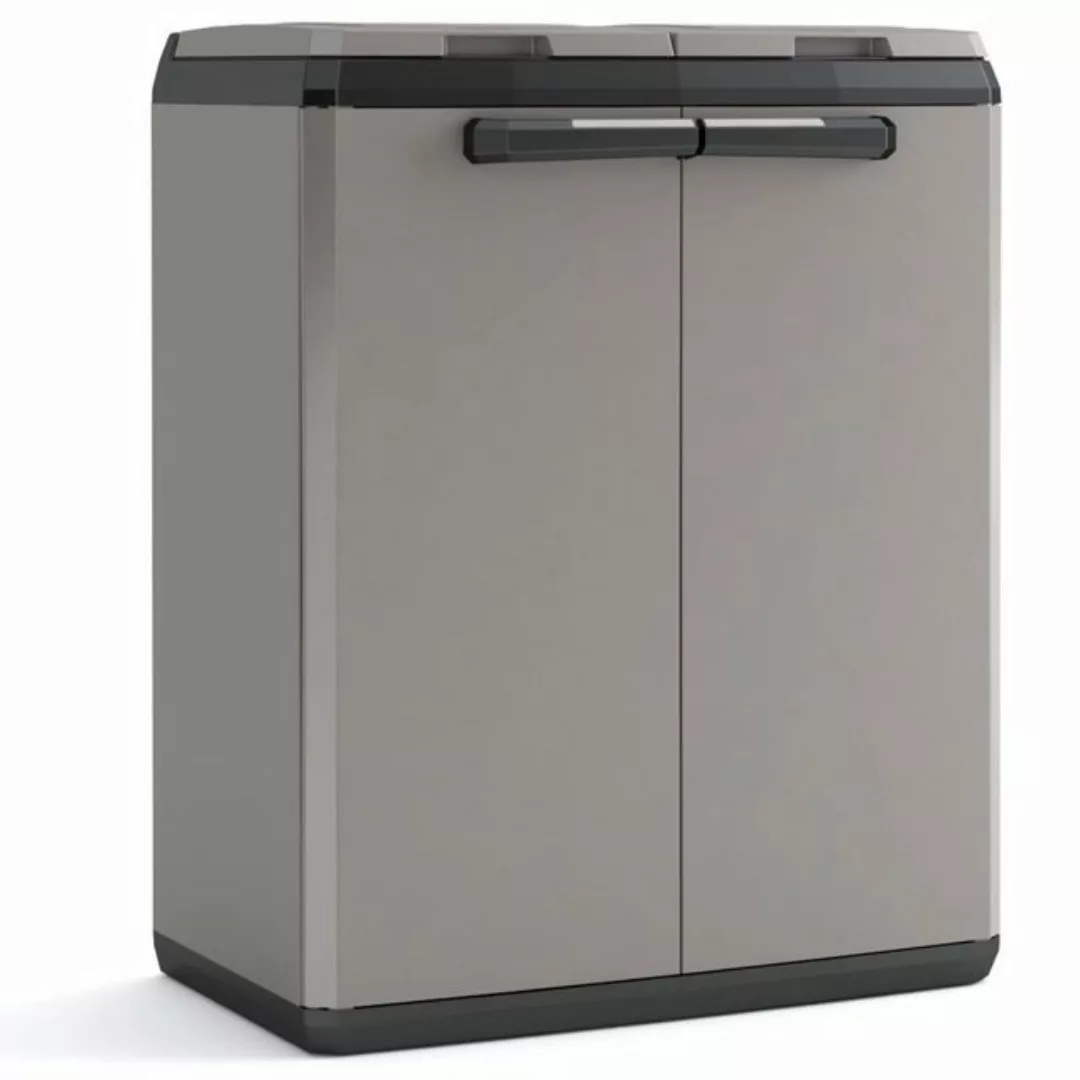 Keter Fächerschrank Recycling-Schrank Split Basic Grau und Schwarz 85 cm (1 günstig online kaufen