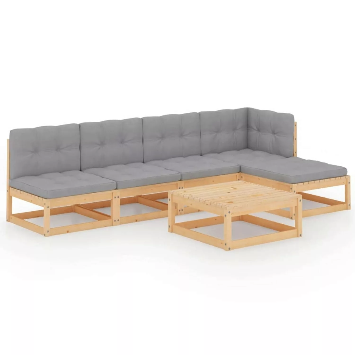 6-tlg. Garten-lounge-set Mit Kissen Massivholz Kiefer günstig online kaufen