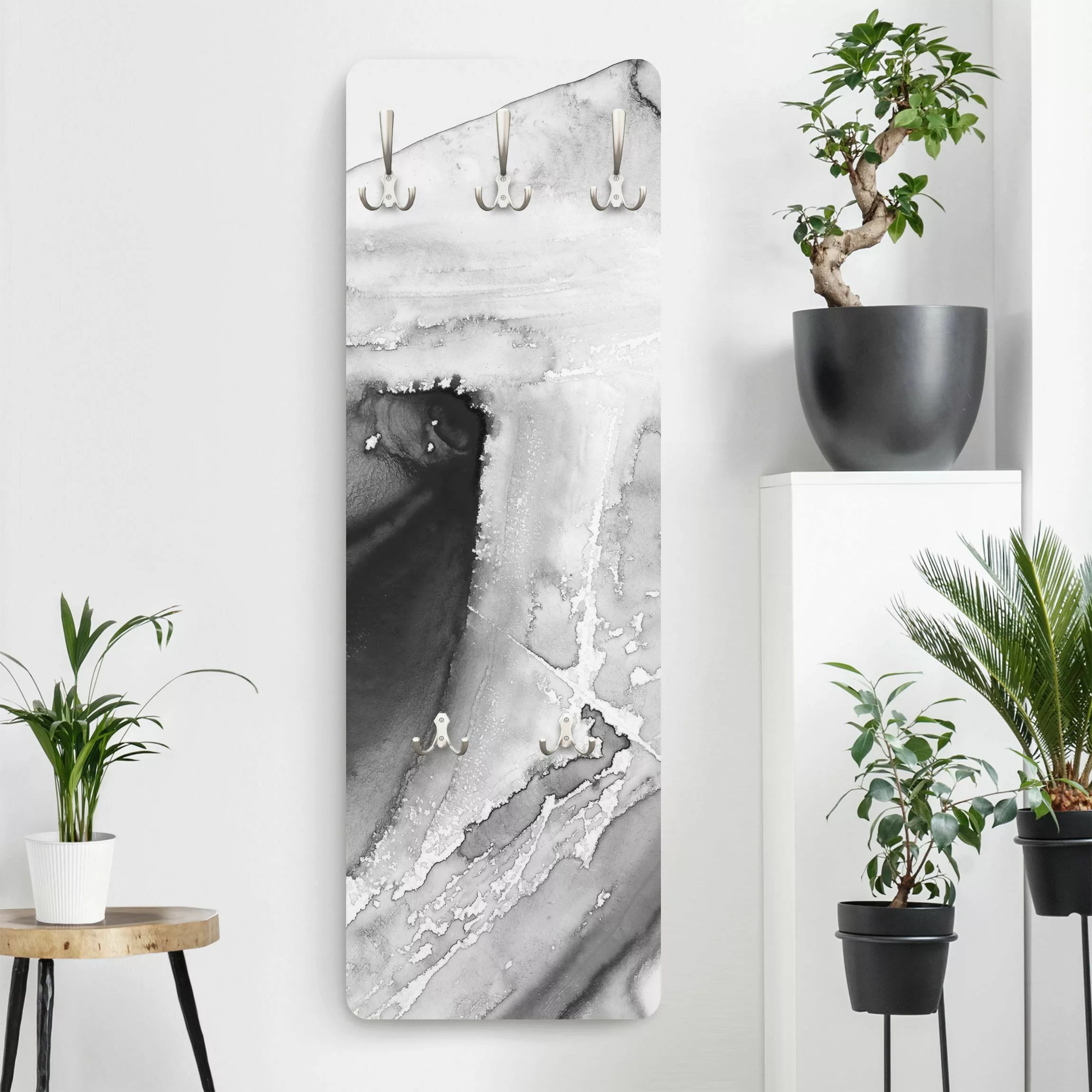Wandgarderobe Holzpaneel Abstrakt Dunst und Wasser I günstig online kaufen