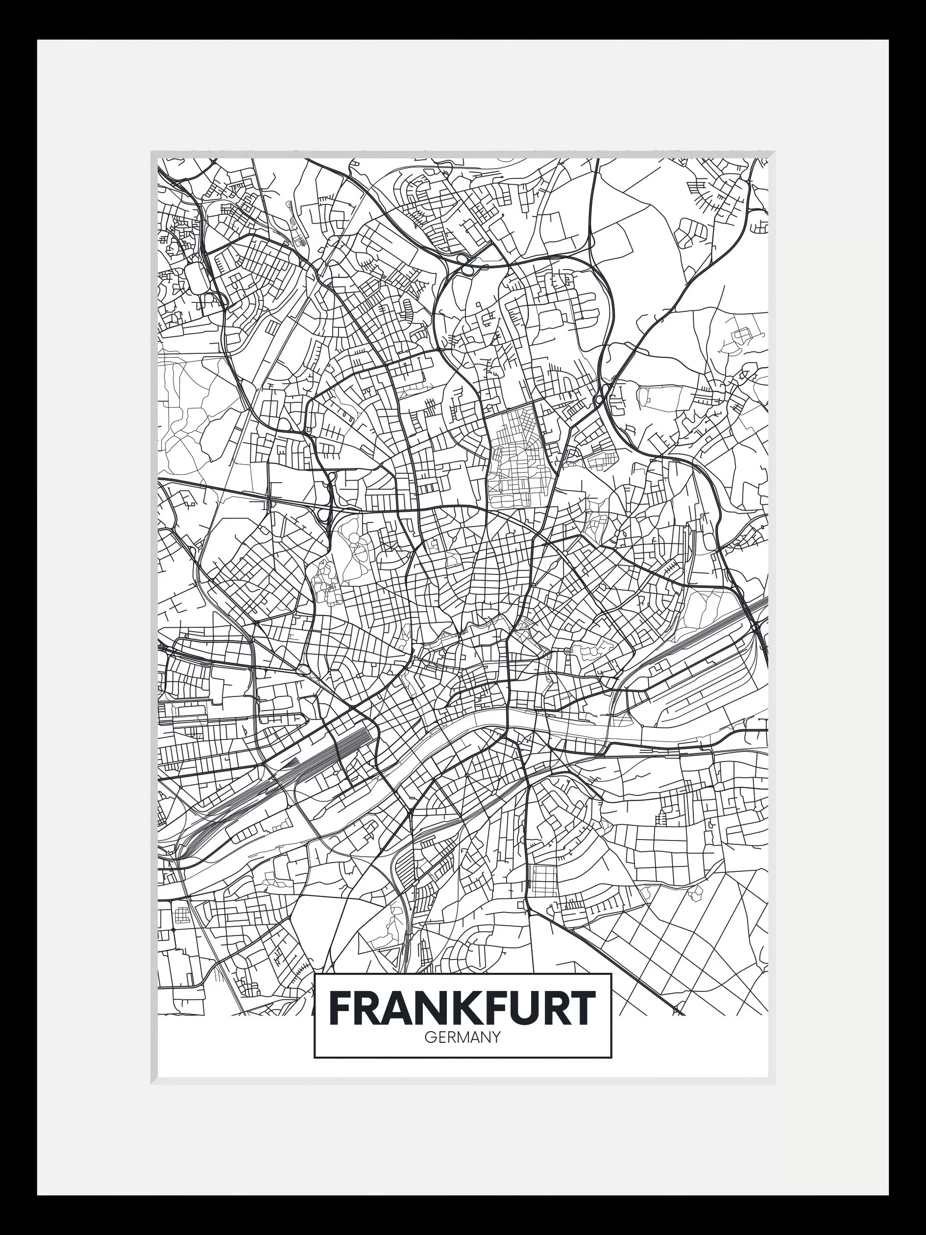 queence Bild "Frankfurt Stadtkarte", Städte-Schriftzug-Deutschland-Stadt-Fr günstig online kaufen