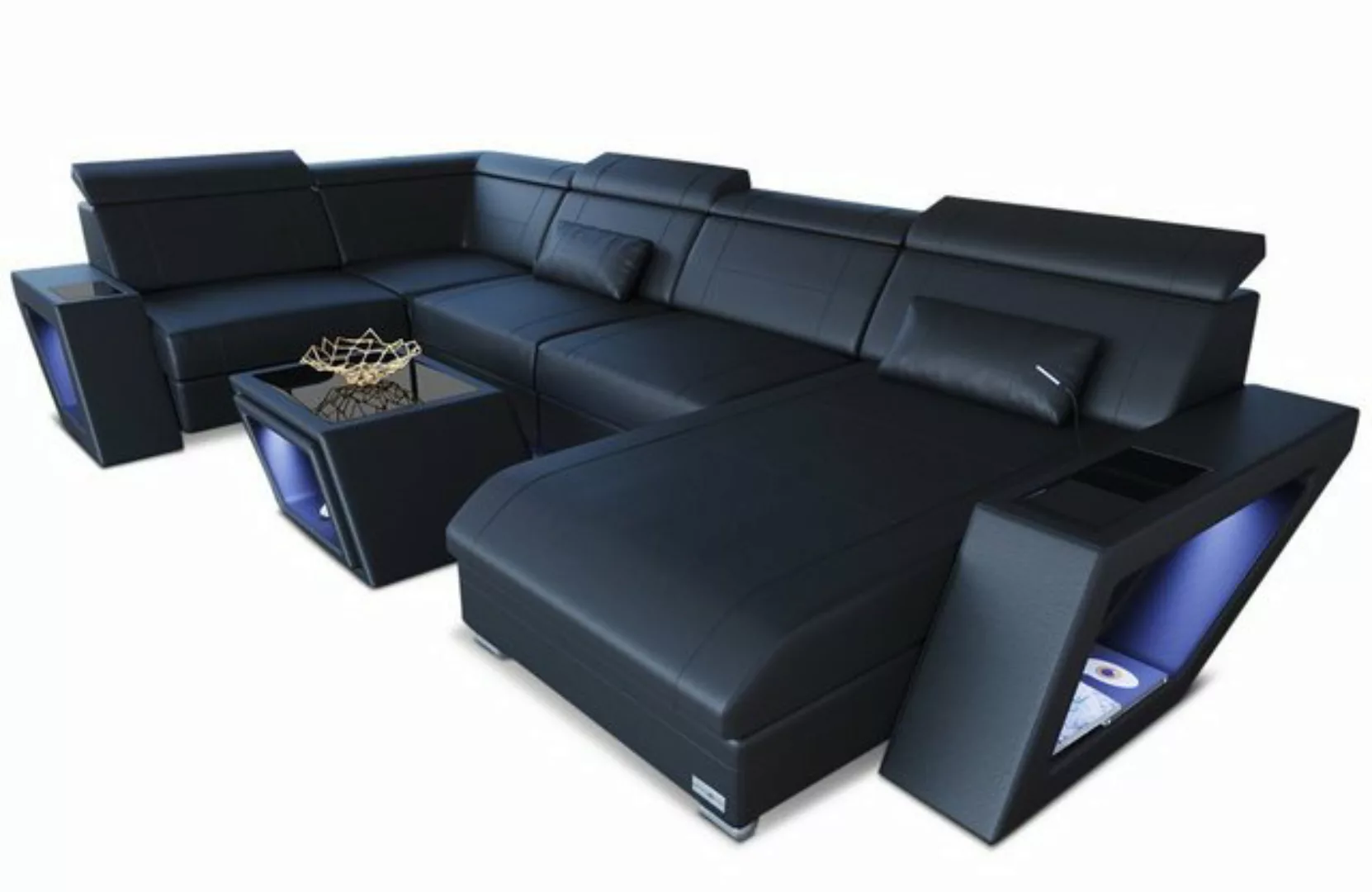 Sofa Dreams Wohnlandschaft Ledersofa Catania U Form Couch Leder Sofa, mit L günstig online kaufen