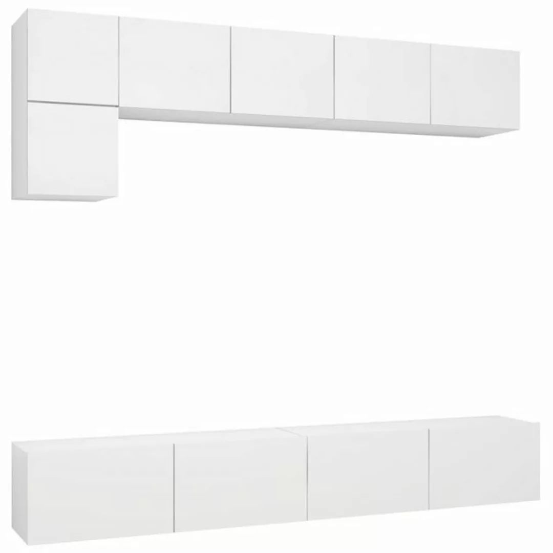 vidaXL TV-Schrank 5-tlg TV-Schrank-Set Weiß Spanplatte günstig online kaufen