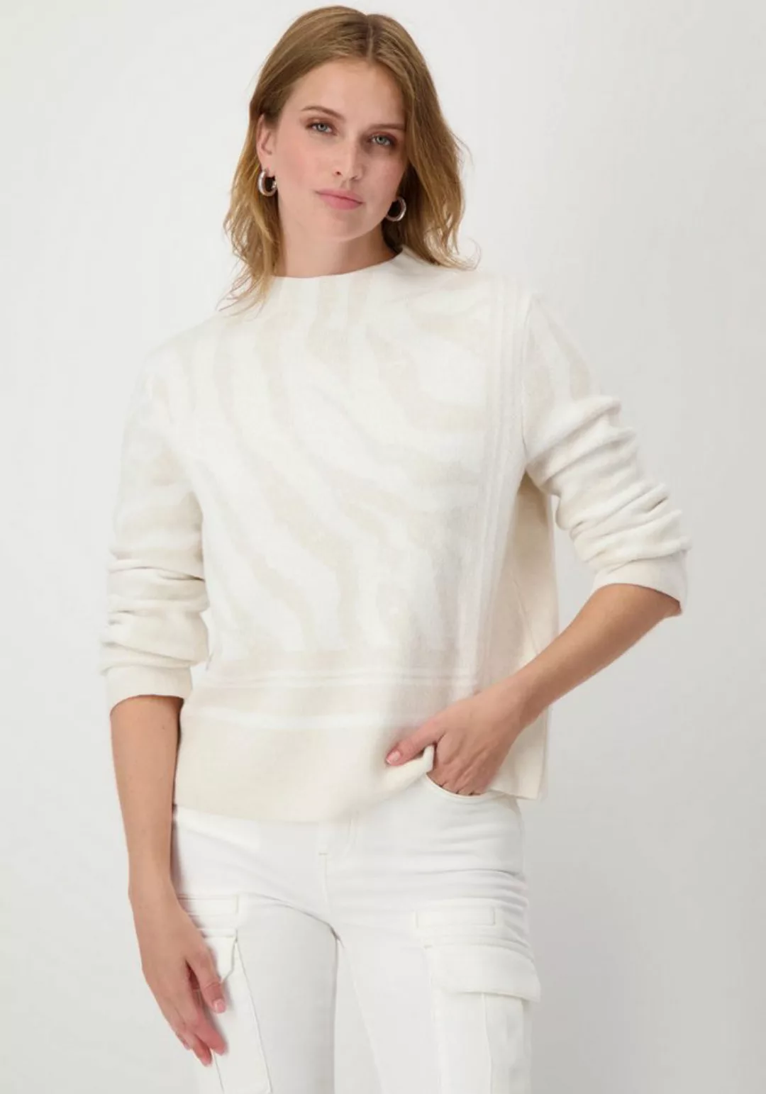 Monari Strickpullover mit Jacquardmuster günstig online kaufen