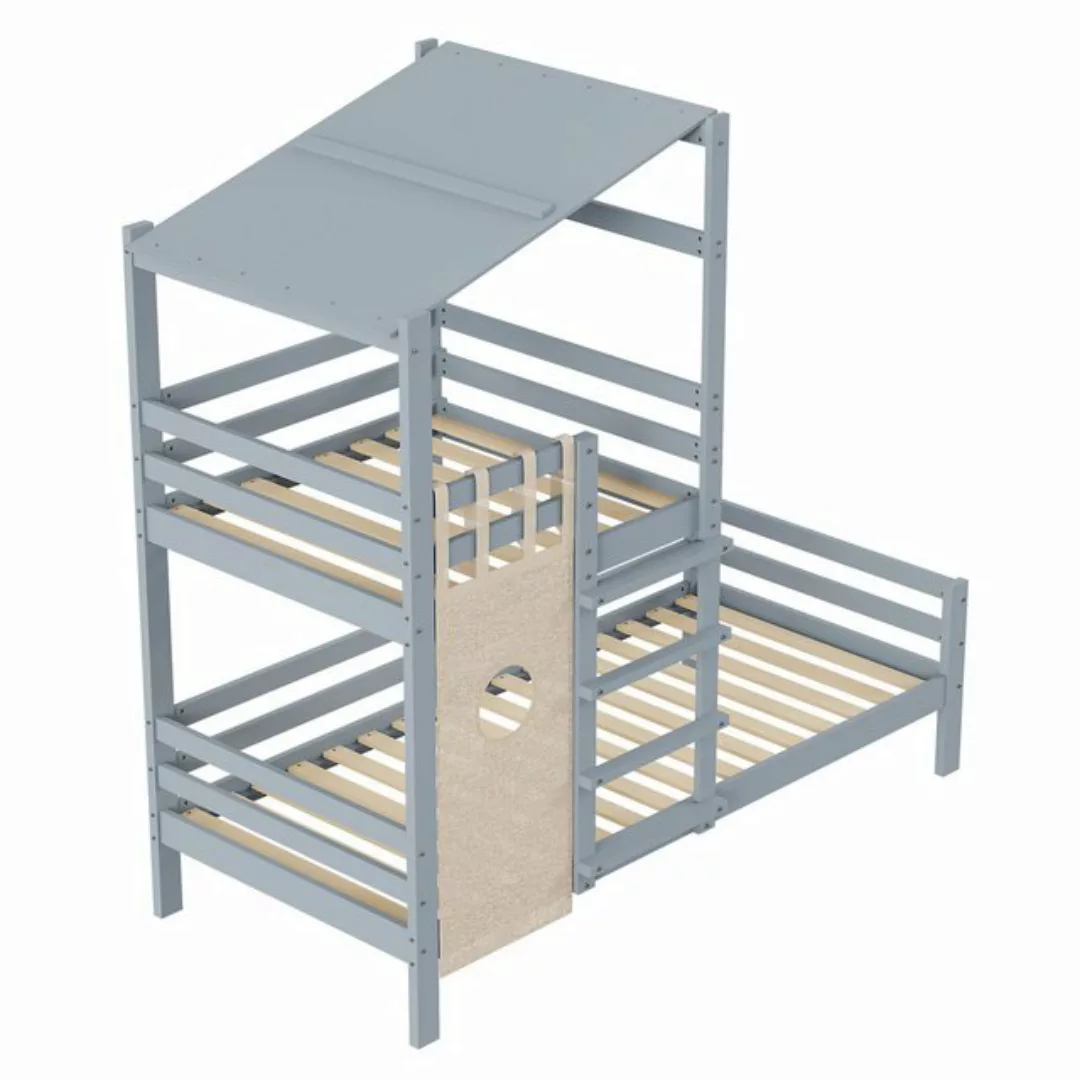 HAUSS SPLOE Kinderbett 90x200 Etagenbett mit Dach Premium Holzbett mit Latt günstig online kaufen