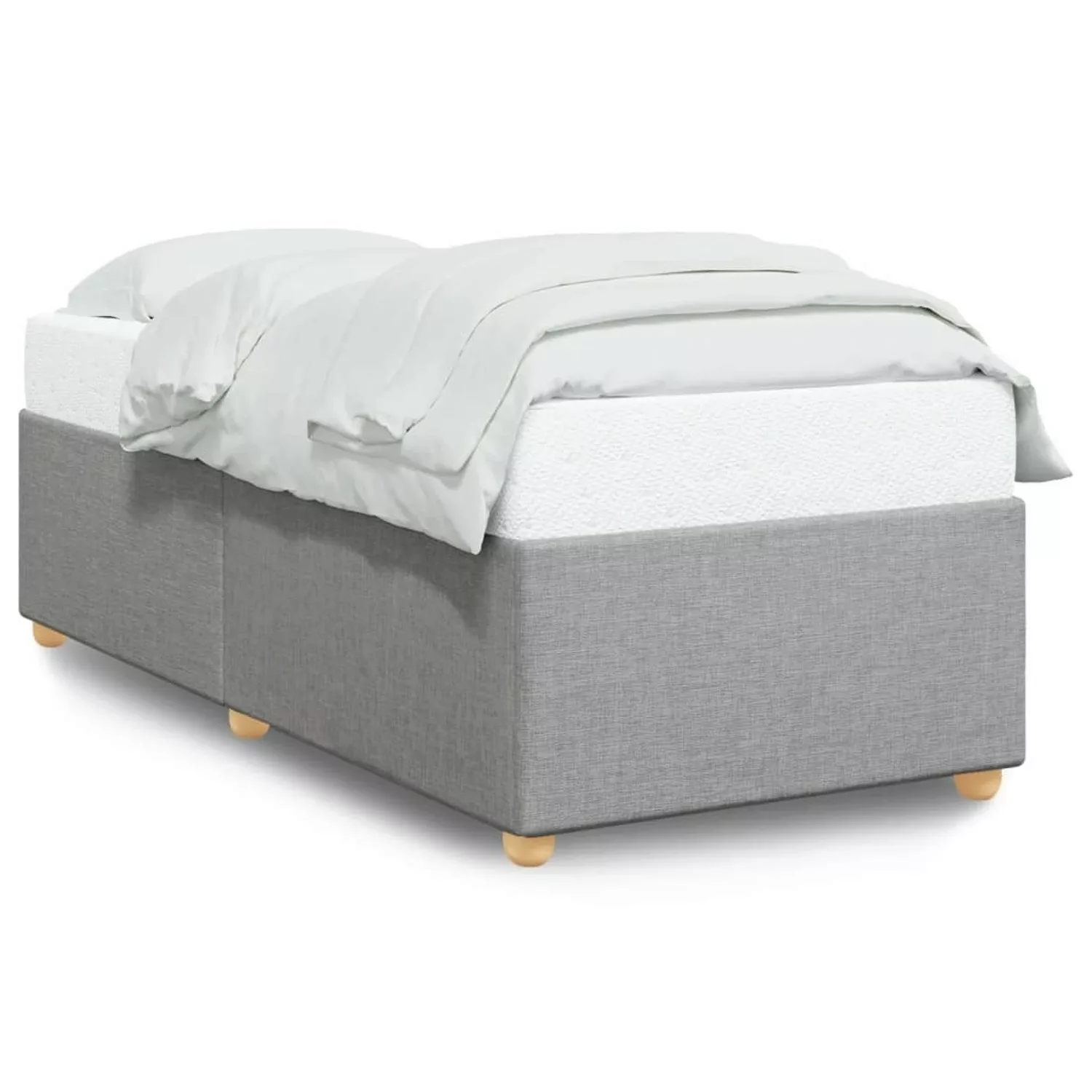 vidaXL Bett Bettgestell ohne Matratze Hellgrau 80x200 cm Stoff günstig online kaufen