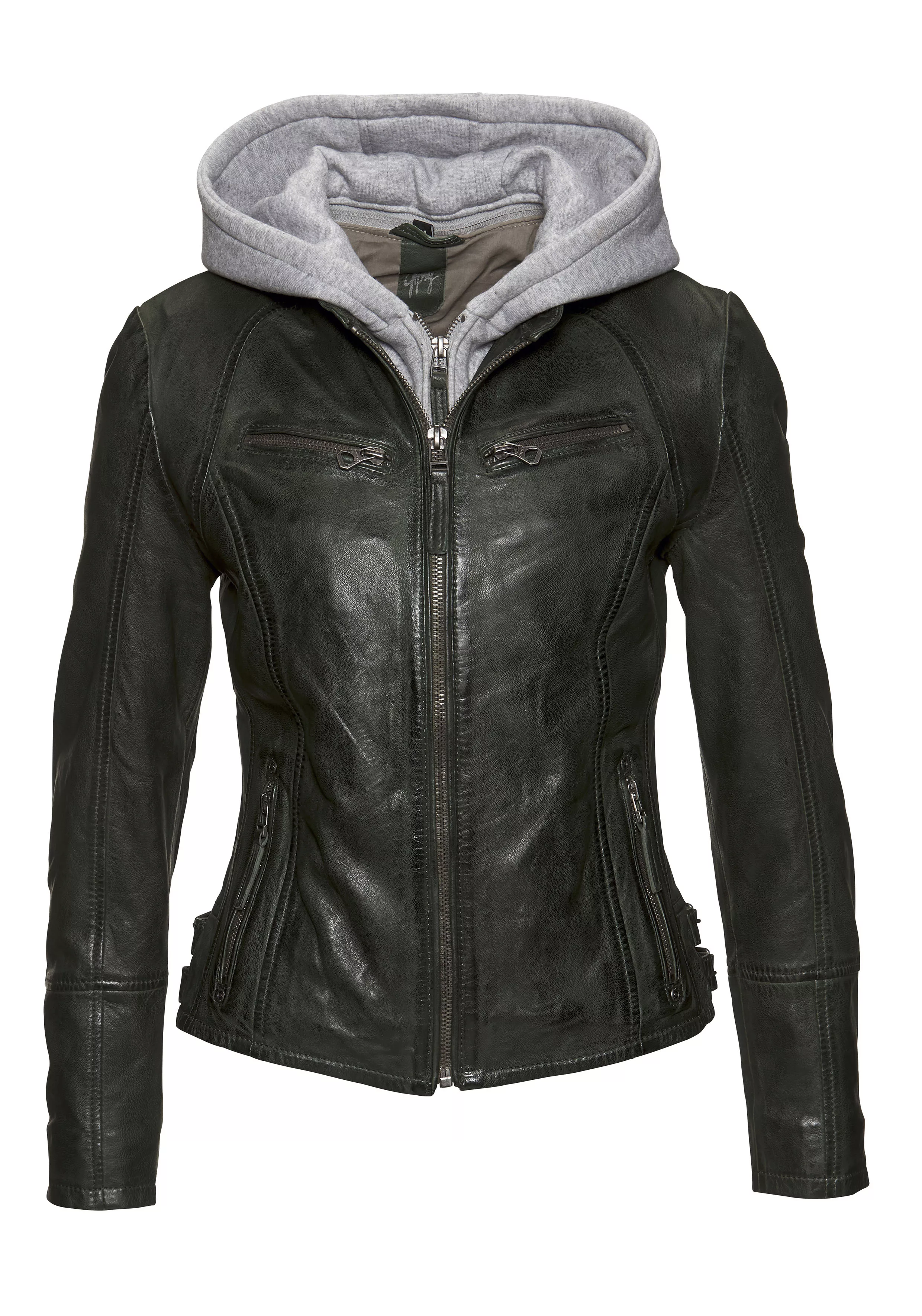 Gipsy Lederjacke "NOLA", mit Kapuze, Two-in-One Style - mit abnehmbarer Jer günstig online kaufen