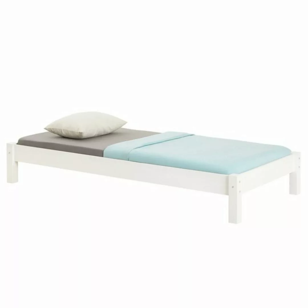 IDIMEX Futonbett TAIFUN, Futonbett Holzbett Bett Einzelbett weiß 90 x 190 c günstig online kaufen