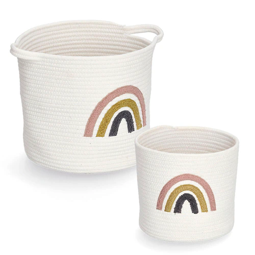 Zeller Present Aufbewahrungskorb »Rainbow«, (Set, 2 St.), Aufgestickter Reg günstig online kaufen