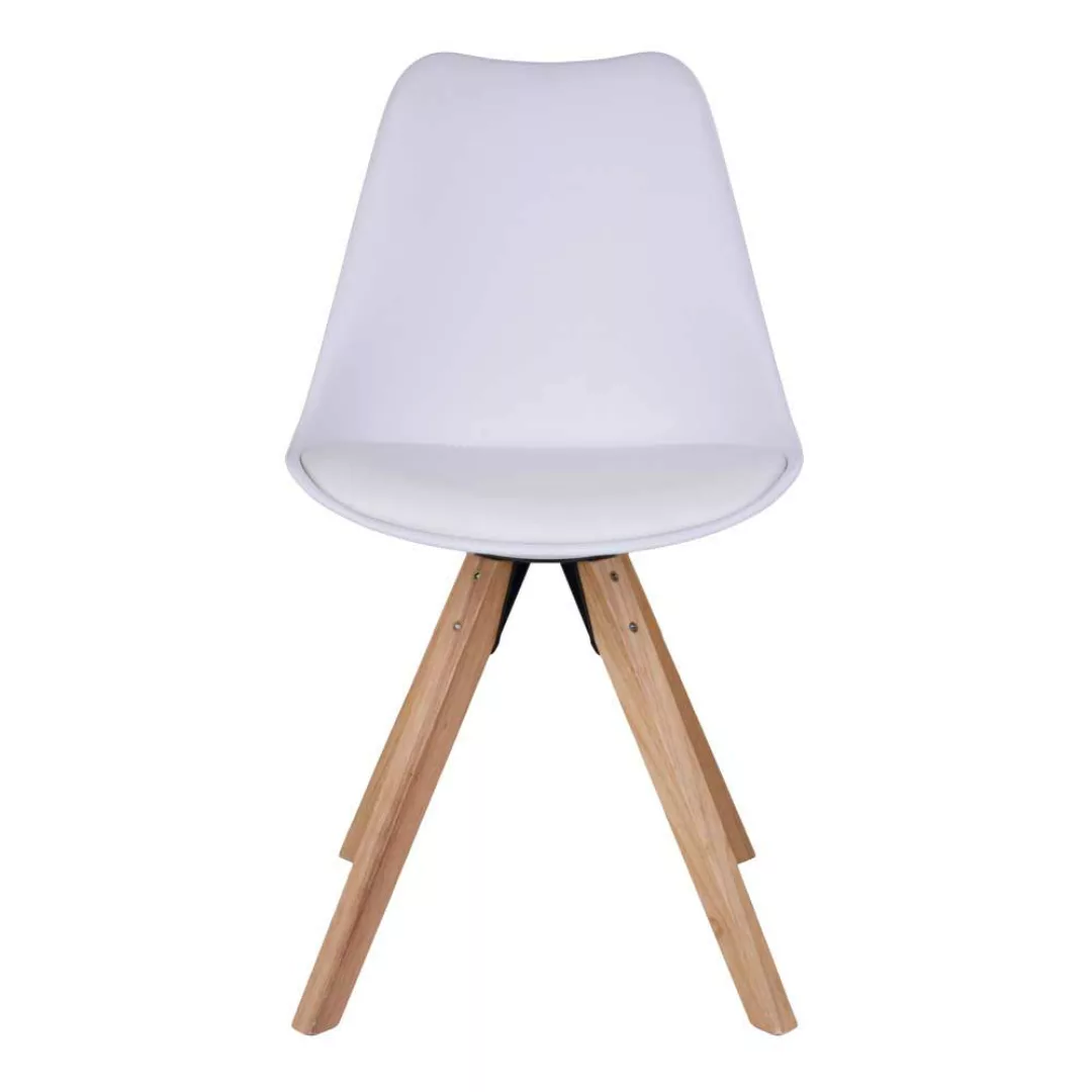 Esstisch Stühle in Weiß Massivholzgestell in Naturfarben (2er Set) günstig online kaufen