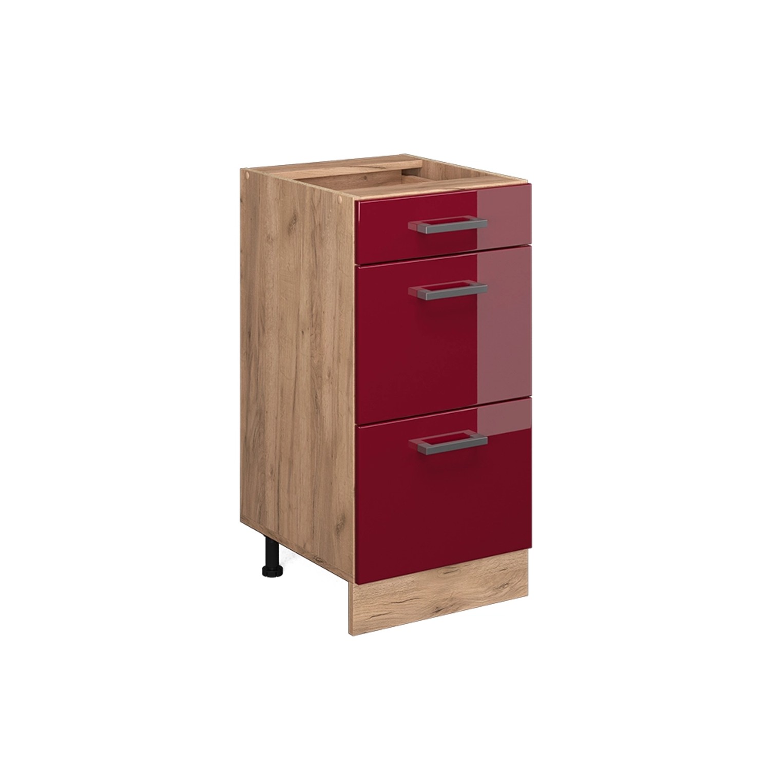 Vicco Unterschrank R-Line Bordeaux Hochglanz/Eiche 40cm günstig online kaufen