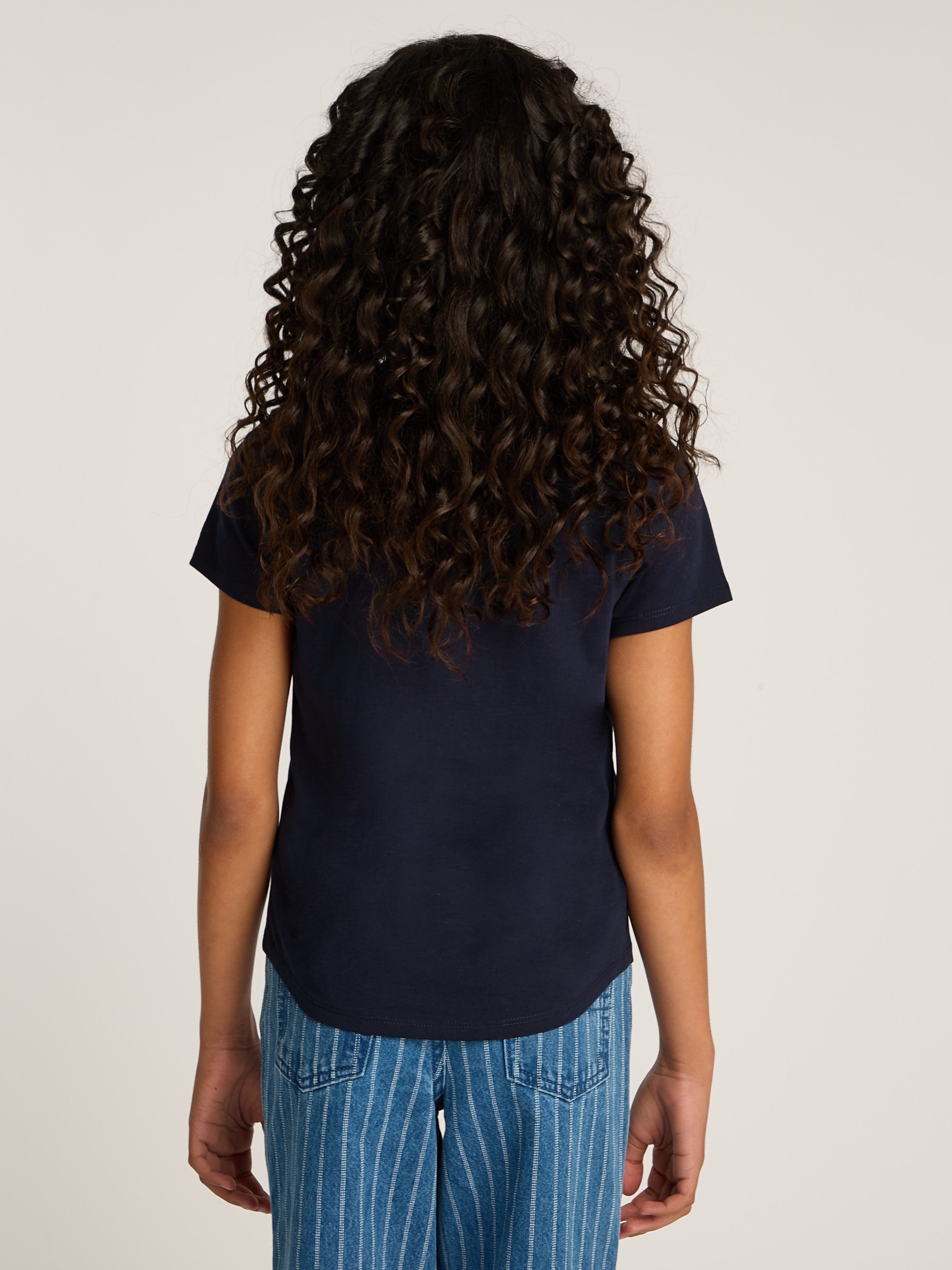 Tommy Hilfiger T-Shirt mit glitzerndem Schriftzug günstig online kaufen