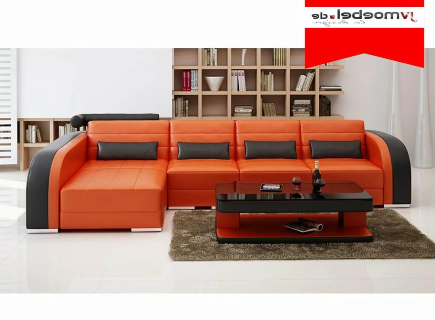 Xlmoebel Ecksofa Großes Sofa mit USB-Anschluss Wohnlandschaft Polsterecke L günstig online kaufen