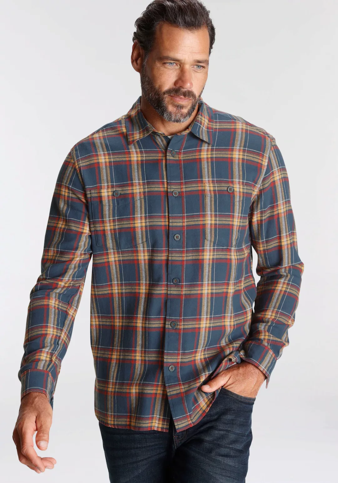 Mans World Flanellhemd, mit Brusttaschen günstig online kaufen