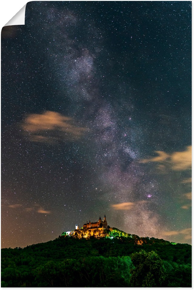 Artland Poster "Milchstraße über der Burg Hohenzollern", Bilder vom Sternen günstig online kaufen