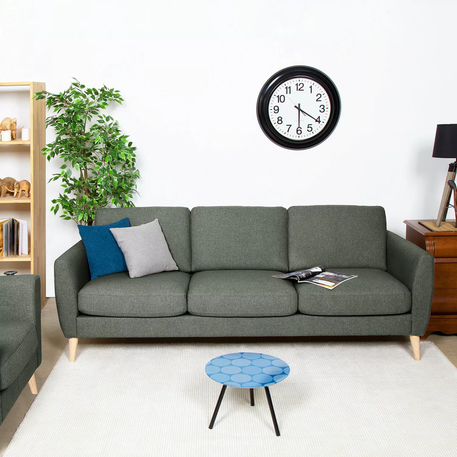 home24 Mørteens Sofa Kustavi 3-Sitzer Grau Polyester 225x80x86 cm (BxHxT) S günstig online kaufen