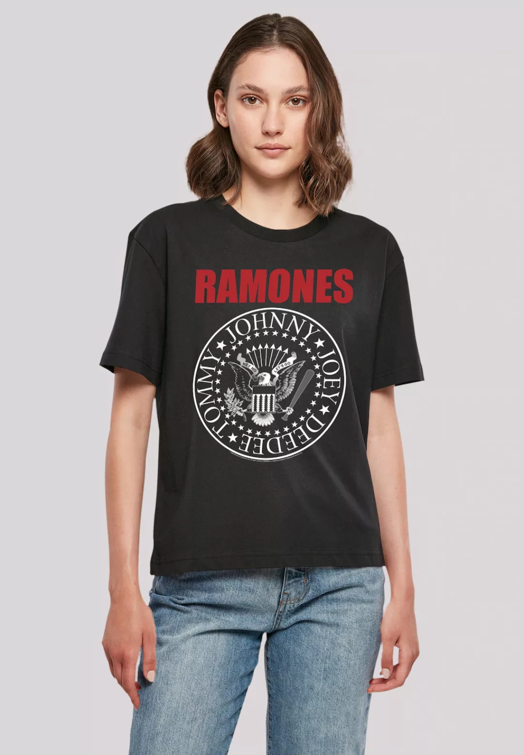 F4NT4STIC T-Shirt "Ramones Rock Musik Band Red Text Seal", Premium Qualität günstig online kaufen