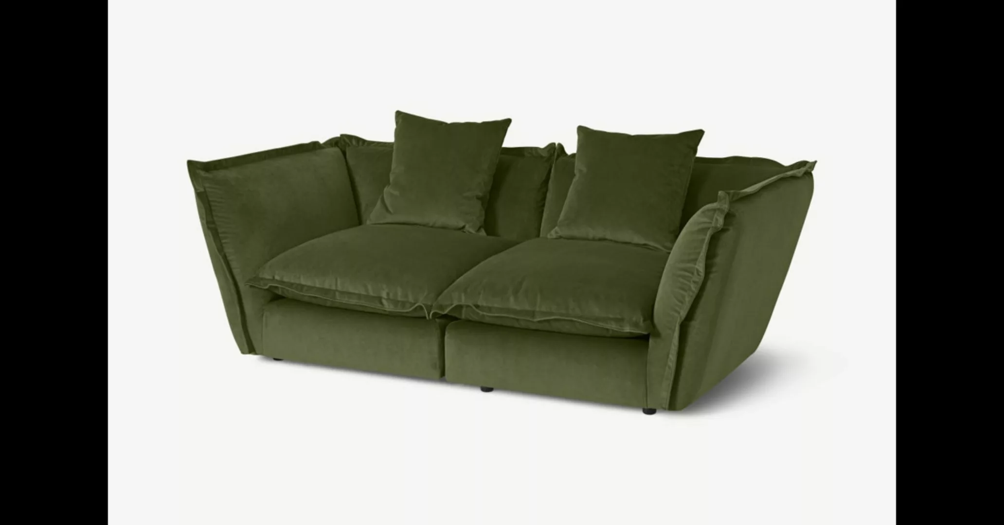 Fernsby 2-Sitzer Sofa, recycelter Samt in Moosgruen - MADE.com günstig online kaufen