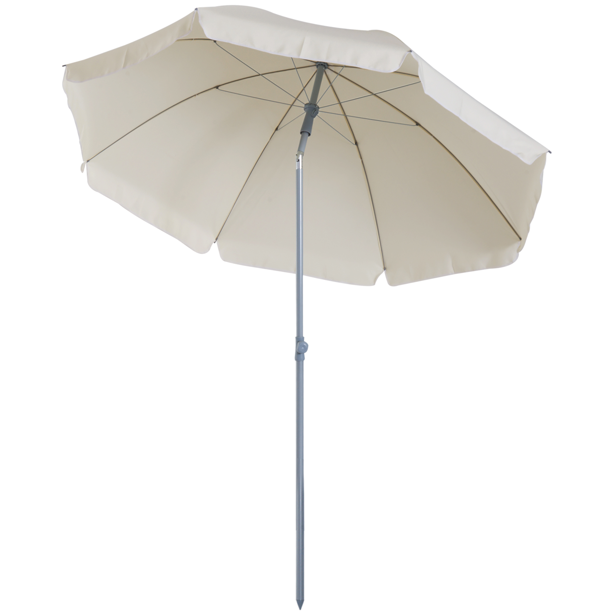 Outsunny Neigbarer Strandsonnenschirm achteckig Garten Ø 2 m Metall Polyest günstig online kaufen