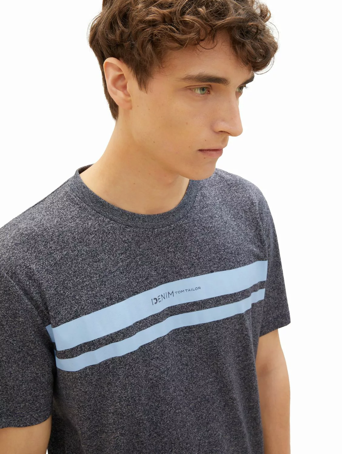 Tom Tailor Denim Herren T-Shirt DOUBLE STRIPE - Regular Fit günstig online kaufen