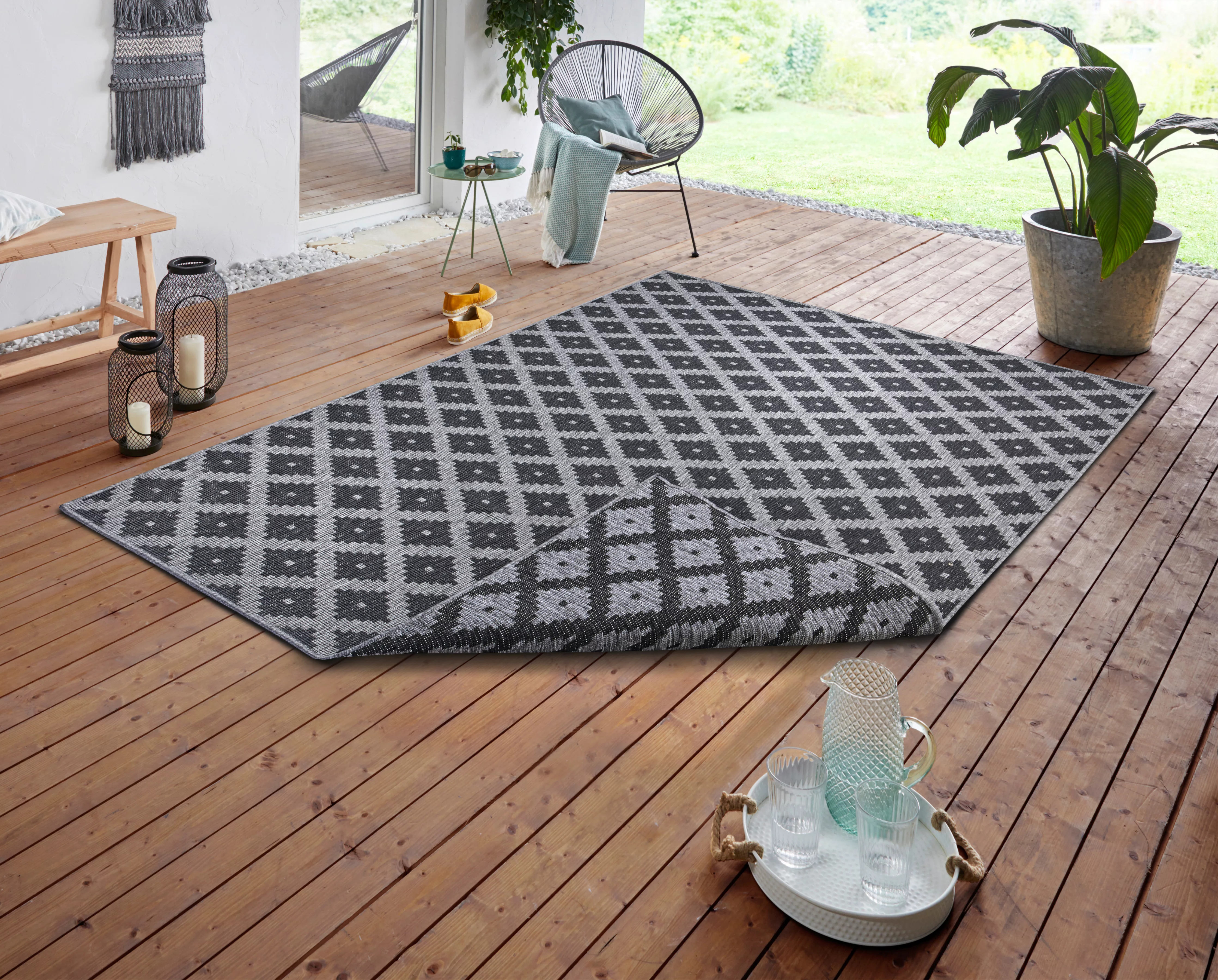 NORTHRUGS Teppich »Nizza Wendeteppich«, rechteckig, 5 mm Höhe, In-& Outdoor günstig online kaufen