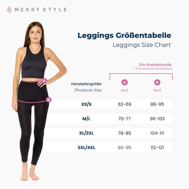 Merry Style Leggings Thermo Leggings Damen Gefütterte Thermoleggings Winter günstig online kaufen