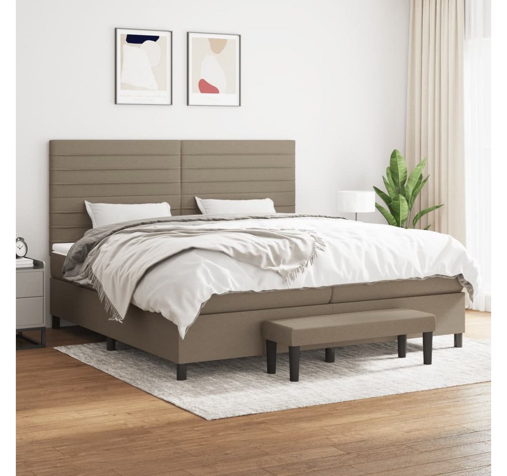 vidaXL Boxspringbett Boxspringbett mit Matratze Taupe 200x200 cm Stoff Bett günstig online kaufen