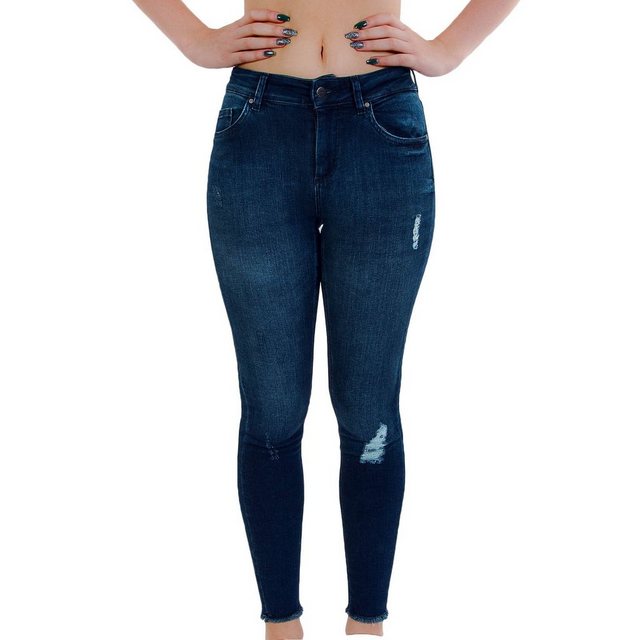 Only Blush Life Mid Waist Ankle Raw Rea2078 Jeans XL Medium Blue Denim günstig online kaufen